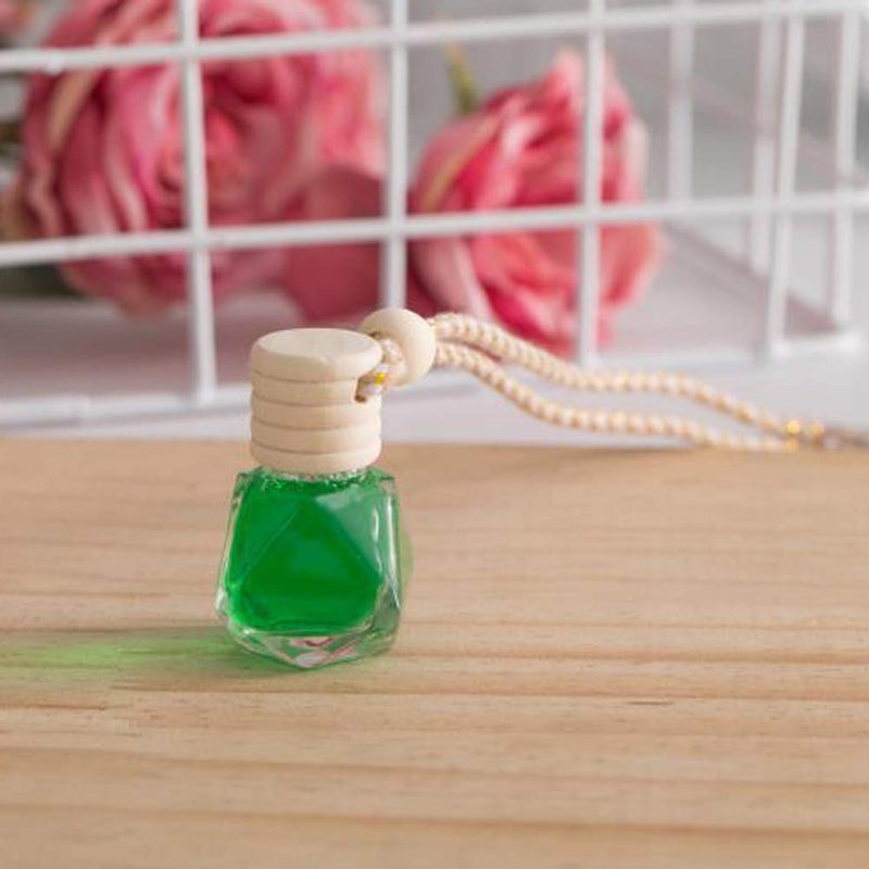 lasenersm 4pcs 8ml Refillable Car Hanging Glass Perfume Bottle Diamond Shaped Pendant Perfume Aromatherapy Bottle Hanging Diffuser Bottle Air Fresher Ornament Vials & 1 Plastic Funnel and 1 Plastic 3ml Dropper - Image 5